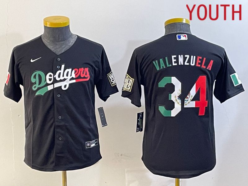 Youth Los Angeles Dodgers #34 Valenzuela Black Game 2024 Nike MLB Jersey style 10291->youth mlb jersey->Youth Jersey